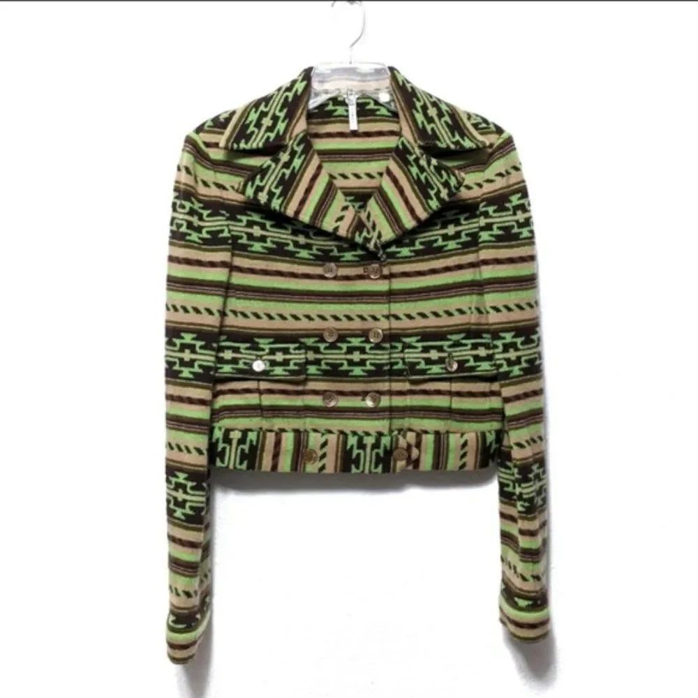IISLI 100% Wool Southwest Cropped Jacket 10